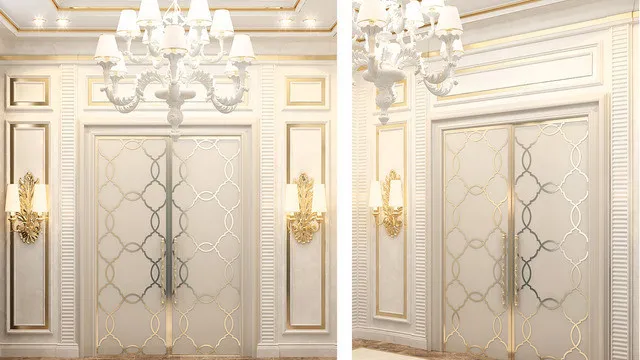 Элегантный современный дизайн стеклянных дверей для дома