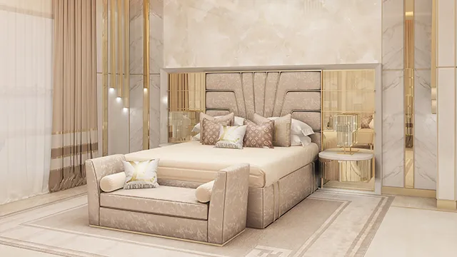 تصميم غرفة نوم فاخرة وفسيحة