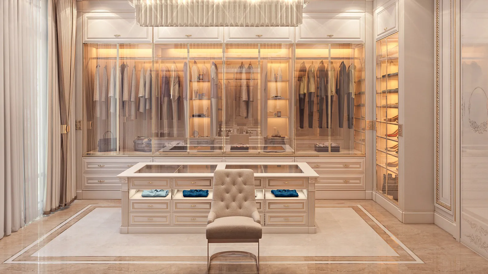 الدليل النهائي لتصميم غرفة الملابس الرئيسية