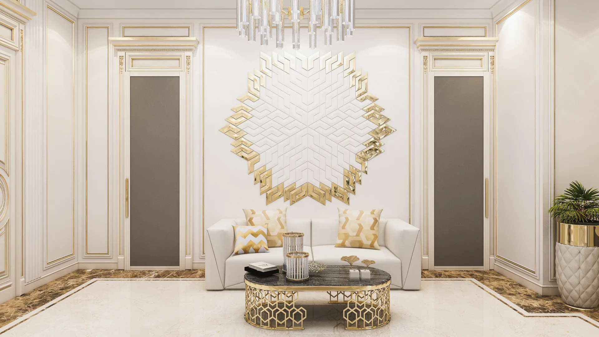 مواد داخلية لغرفة نوم فاخرة لتجديد أنيق