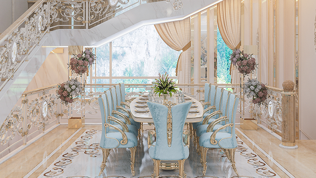 إتقان فن ديكور غرفة الطعام الملكية