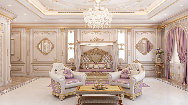 تصميم غرفة نوم ملكية فاخرة