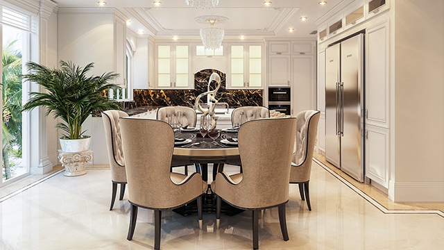 تصاميم مطابخ معاصرة بطابع ملكي وأنيق