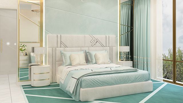 ارتقِ بأناقة غرفة نومك بأثاث أخضر فاتح في دبي