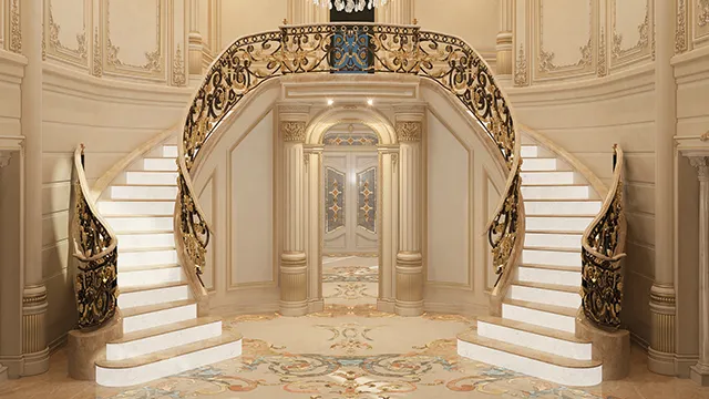 المواد الفاخرة وتخطيطها الشامل لتصميم داخلي فائق الجودة