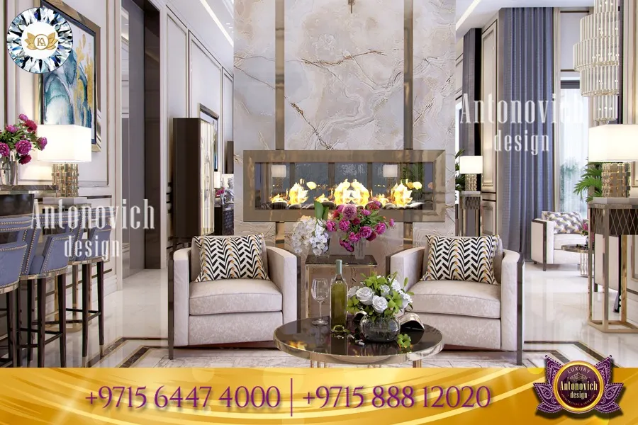 تصاميم غرفة معيشة فاخرة لمنزل أنيق