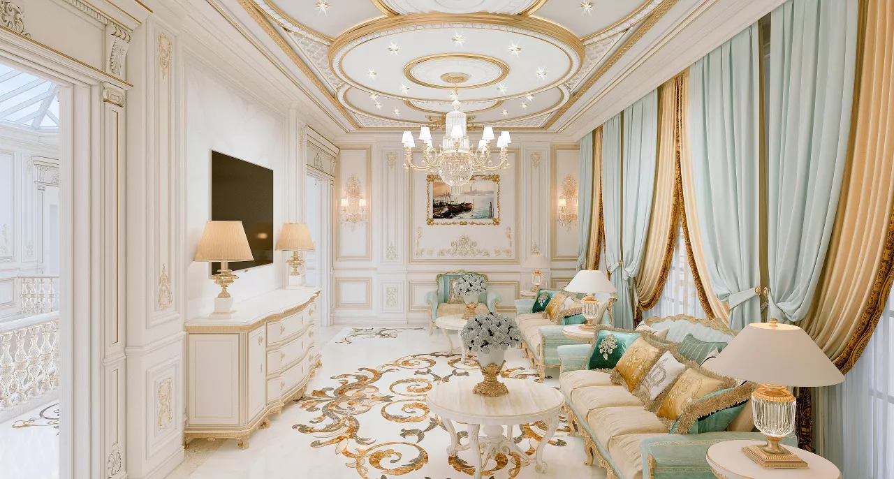 قصر بتصميم كلاسيكي جديد أنيق في السعودية