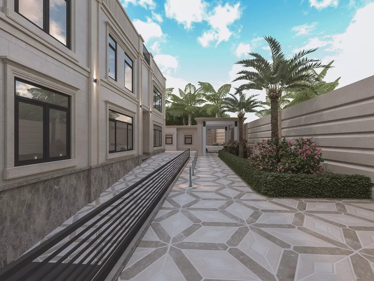 تصاميم حدائق فاخرة دبي للواجهات الخارجية