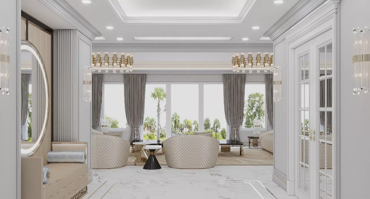 أفكار لتصميم غرفة جلوس أنيقة وعصرية في دبي