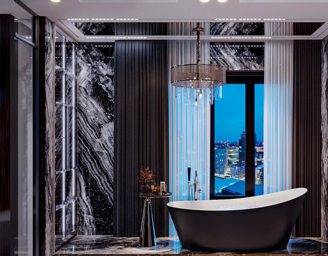 دليل تصميم حمامات فاخرة في دبي