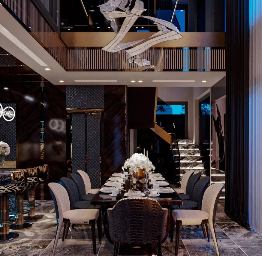 أفكار وتصميم غرفة طعام فاخرة للمنازل