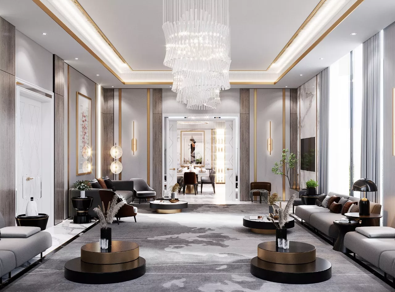 عناصر أساسية لتصميم غرفة جلوس فاخرة في دبي