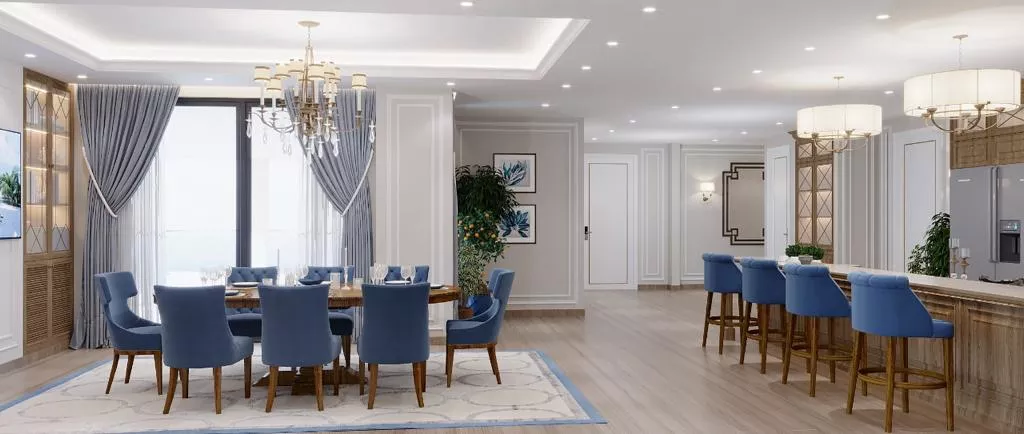 تصميم داخلي أنيق لغرفة الطعام في منزلك الفاخر