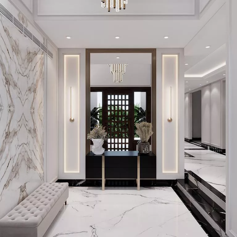 نصائح تصميم المدخل وردهة المنزل لمدخل فاخر