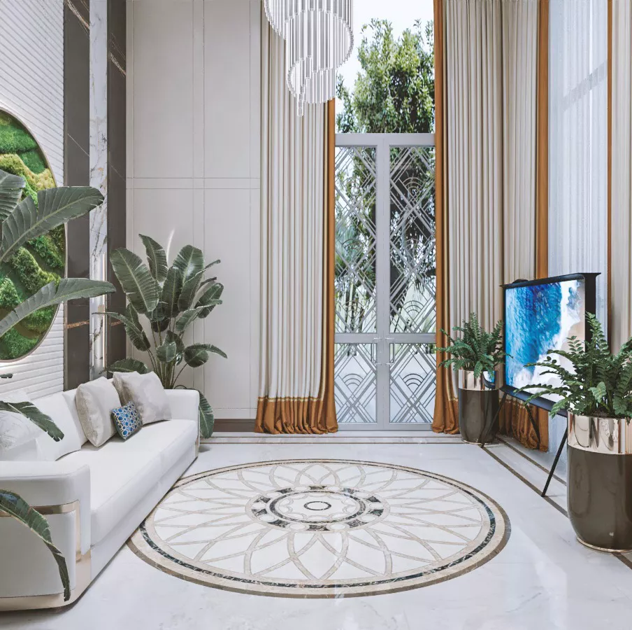 تصاميم غرف المعيشة الفاخرة والأنيقة في دبي