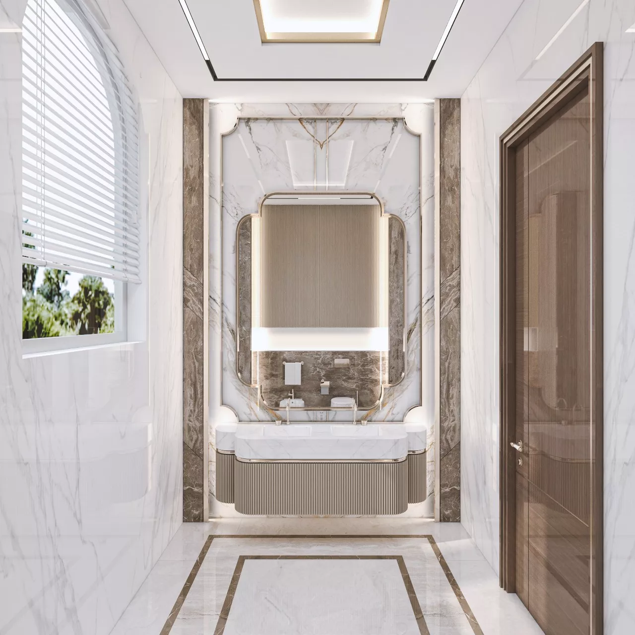 إتقان فن تصميم حمامات فاخرة فسيحة