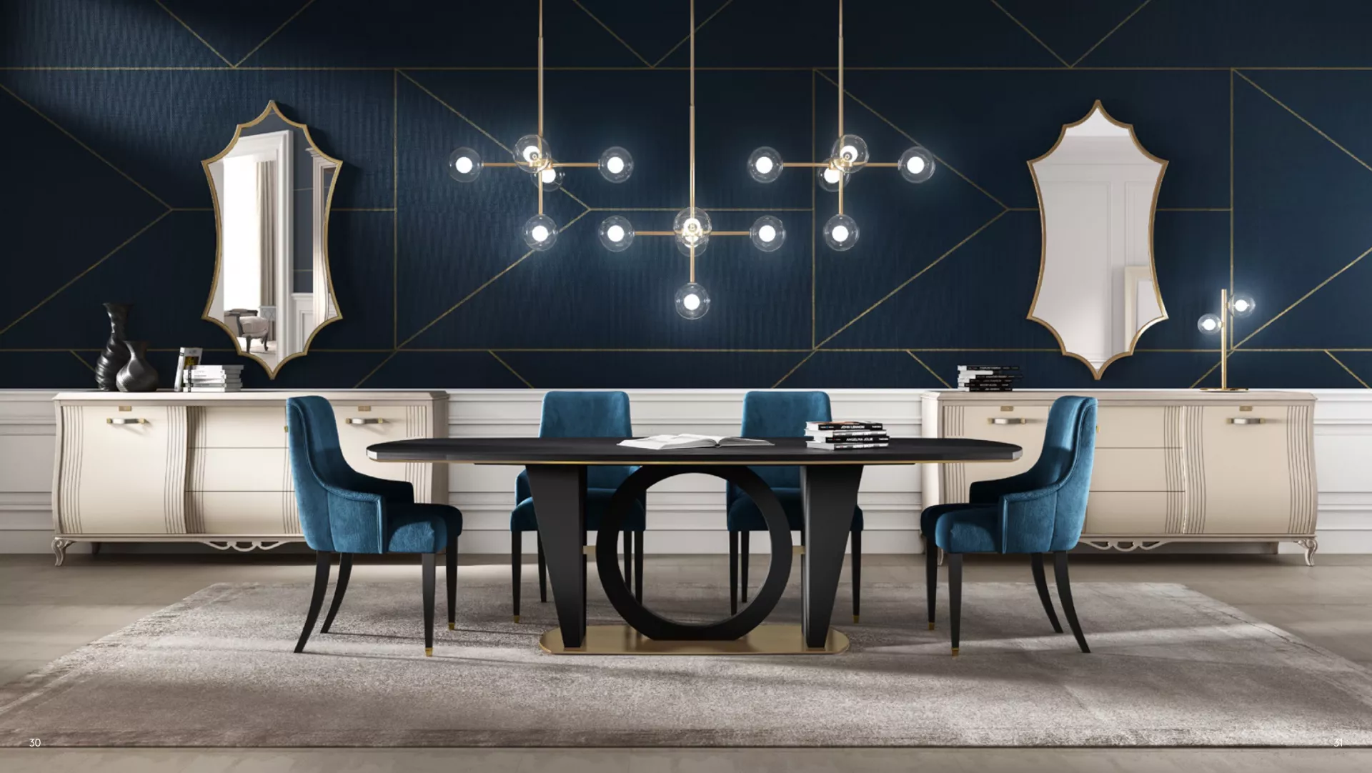 عروض ديكور وأثاث أزرق فاخرة في دبي