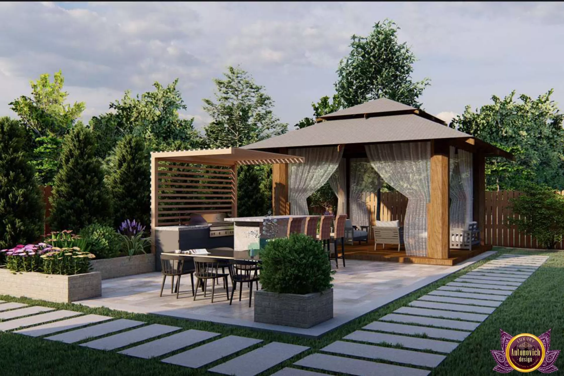 تصميم حدائق أبوظبي الفاخر لفلل راقية