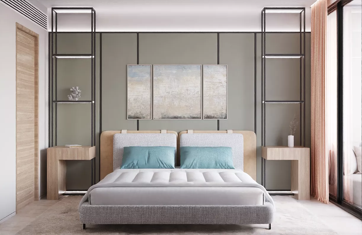غرفة نوم زن عصرية وفاخرة في دبي