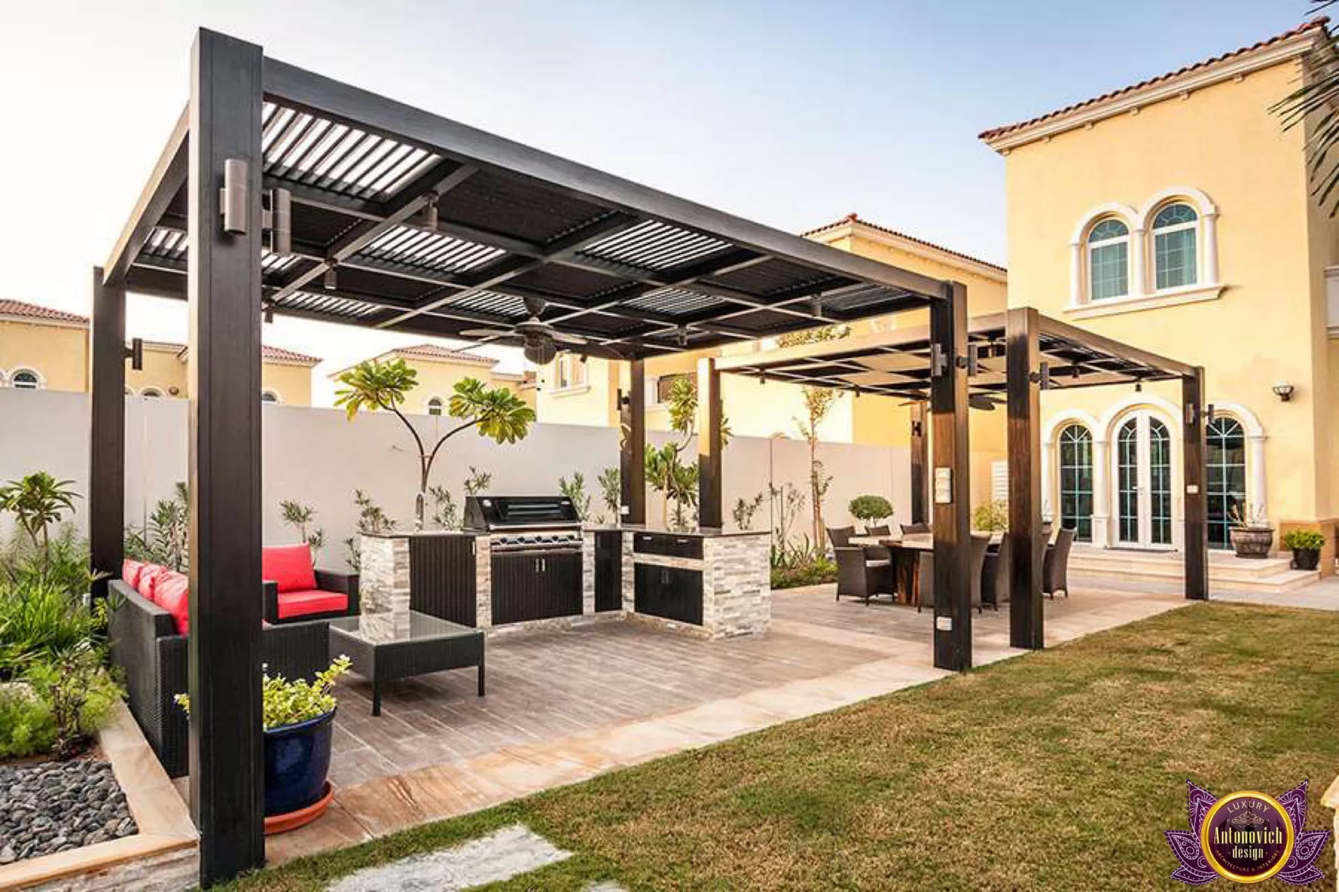 أحدث تصميمات حدائق الفلل الفاخرة في أبوظبي