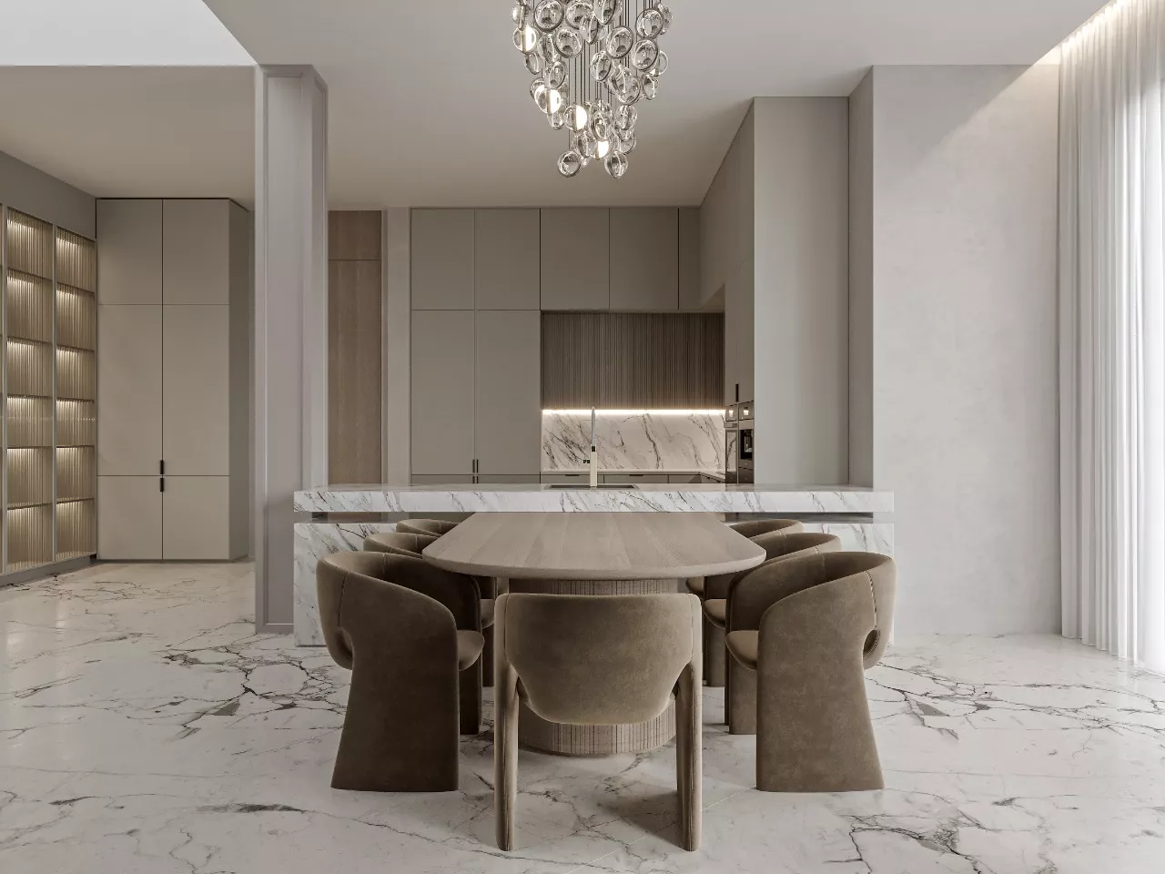 تصاميم أنيقة لغرف الطعام للمنازل الفاخرة