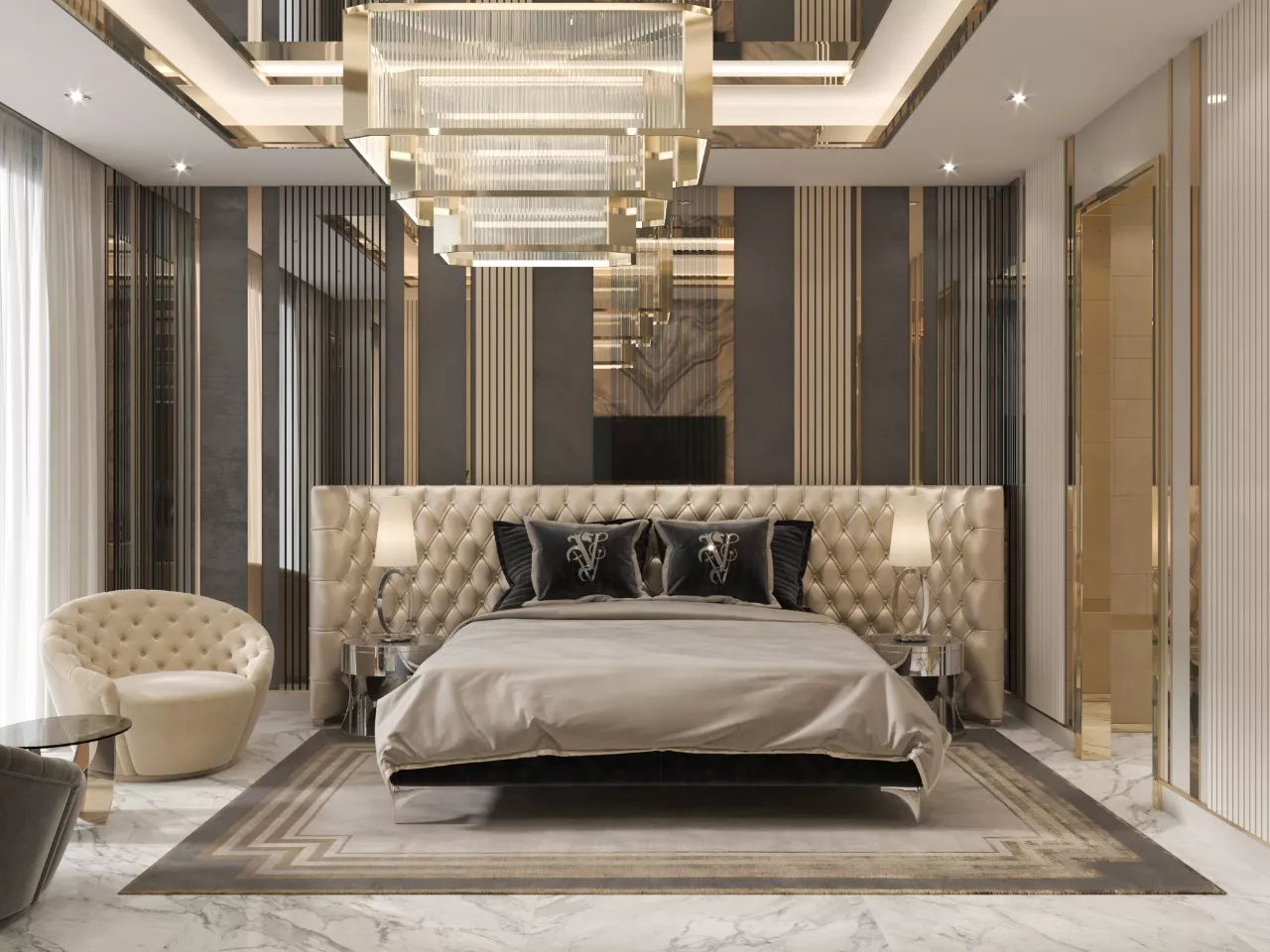 إنشاء تصميم غرفة نوم فاخرة مثالي