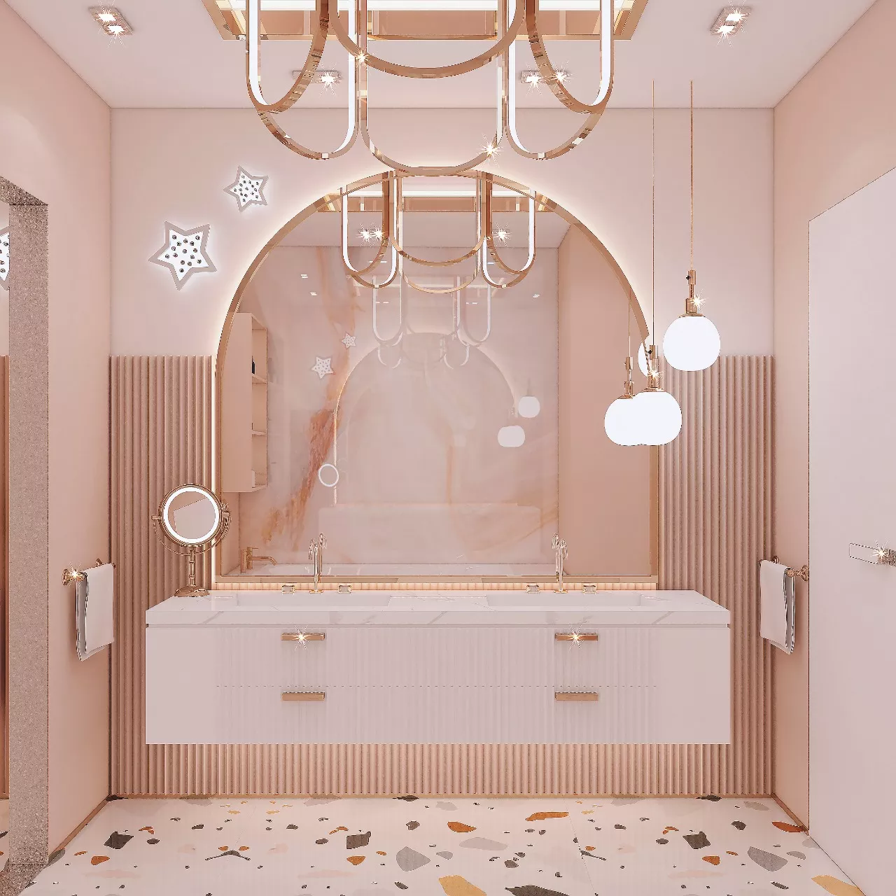 تصميم حمام مستوحى من دبي: أناقة وراحة