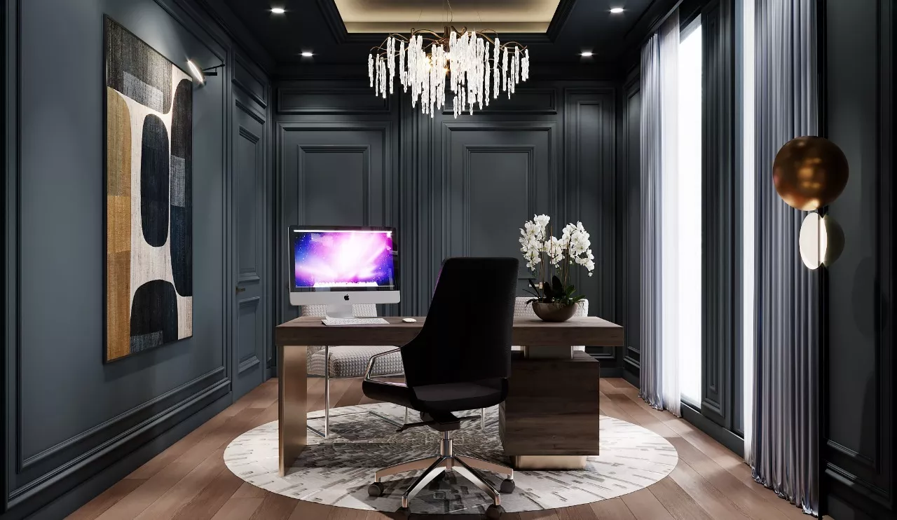 أفكار فاخرة لتصميم مكتب منزلي في دبي