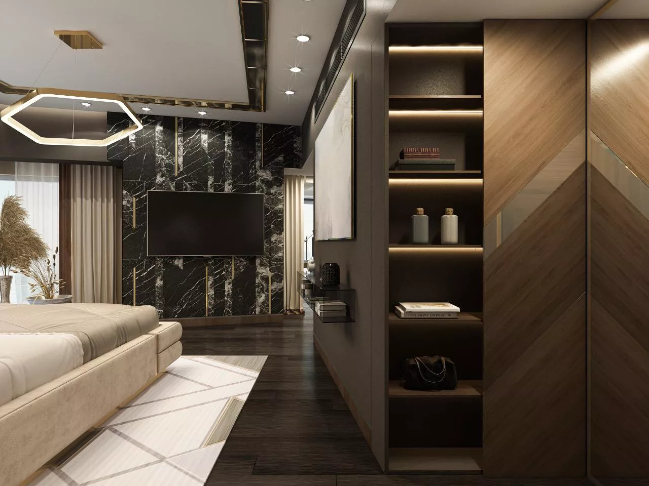 كشف فن تصميم غرفة نوم فاخرة