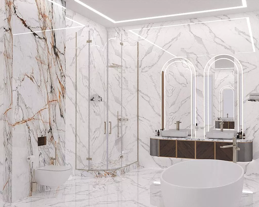 أفكار فاخرة لتصميم حمامات دبي لتجديد حمامك