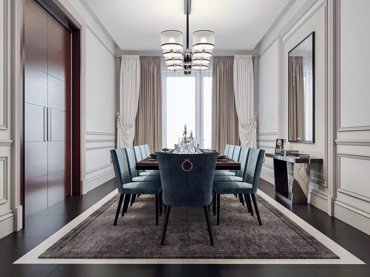أفكار تصميم غرفة الطعام الفاخرة من دبي
