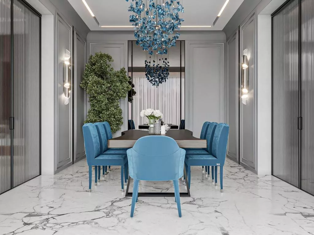 إتقان تصميم غرفة الطعام في دبي