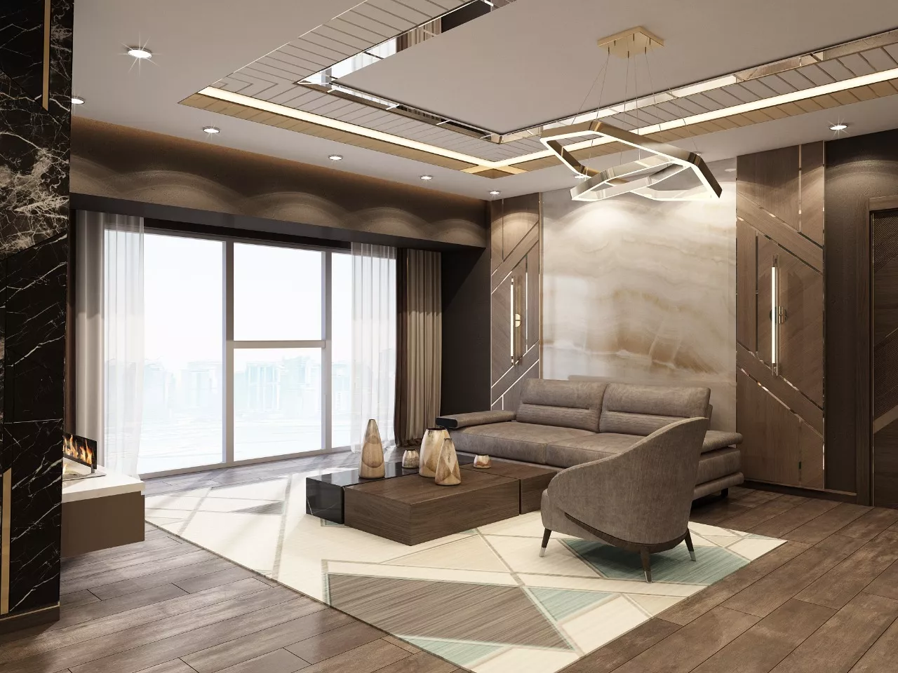 تصاميم غرف معيشة أنيقة وعصرية في دبي