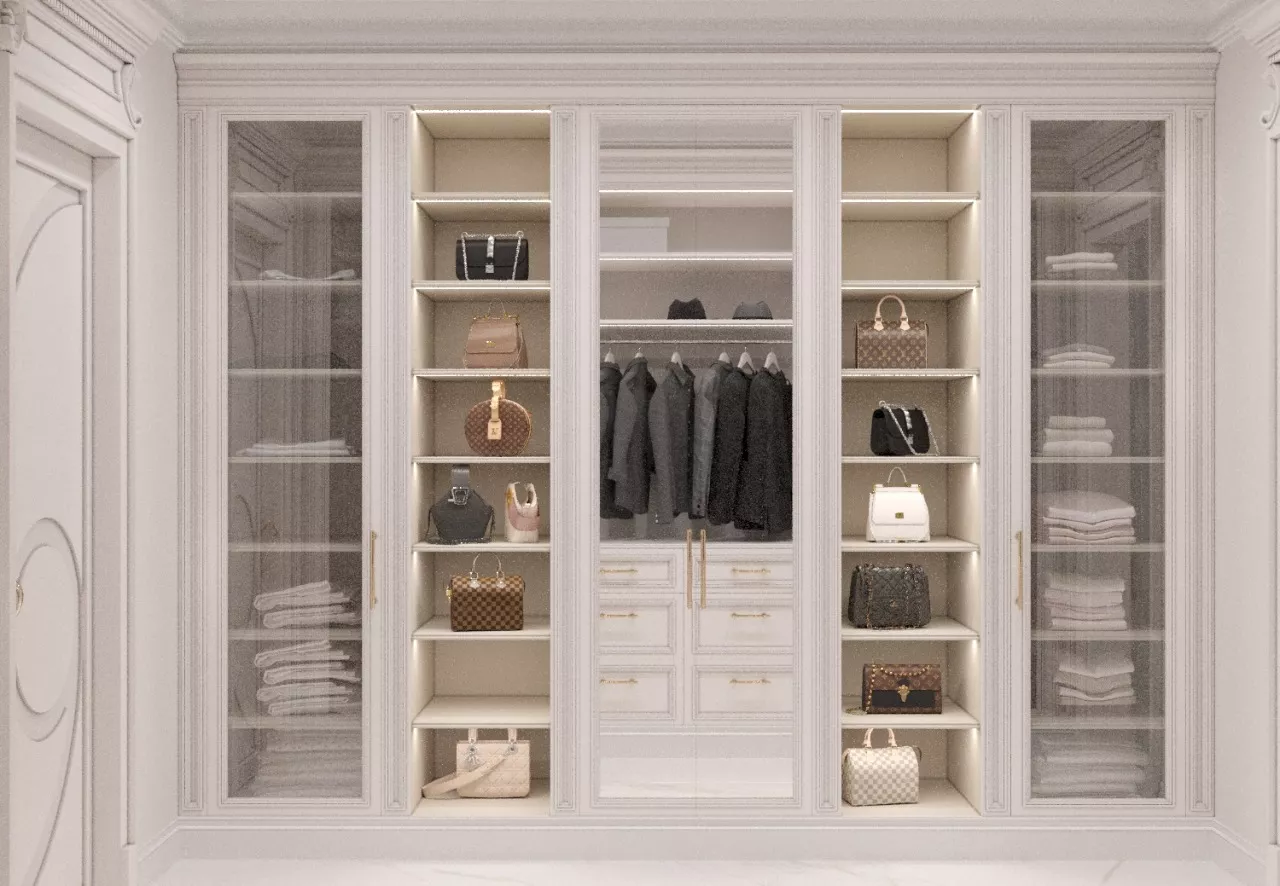 ارتقِ بغرفة نومك الرئيسية إلى غرفة ملابس فاخرة وغرفة تبديل أننيقة