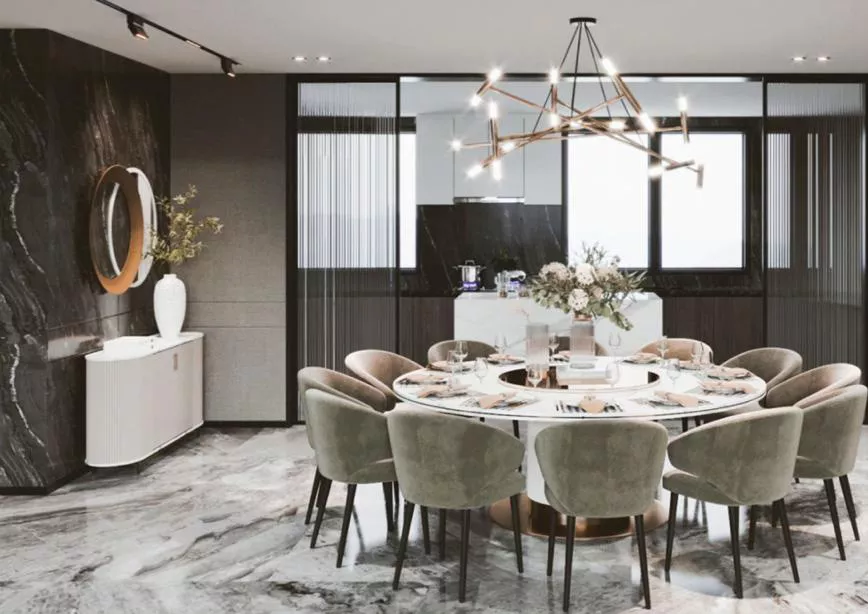 تجربة غرفة طعام فاخرة في دبي