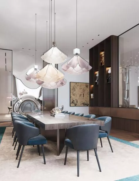 غرف طعام فاخرة في منازل دبي الفاخرة