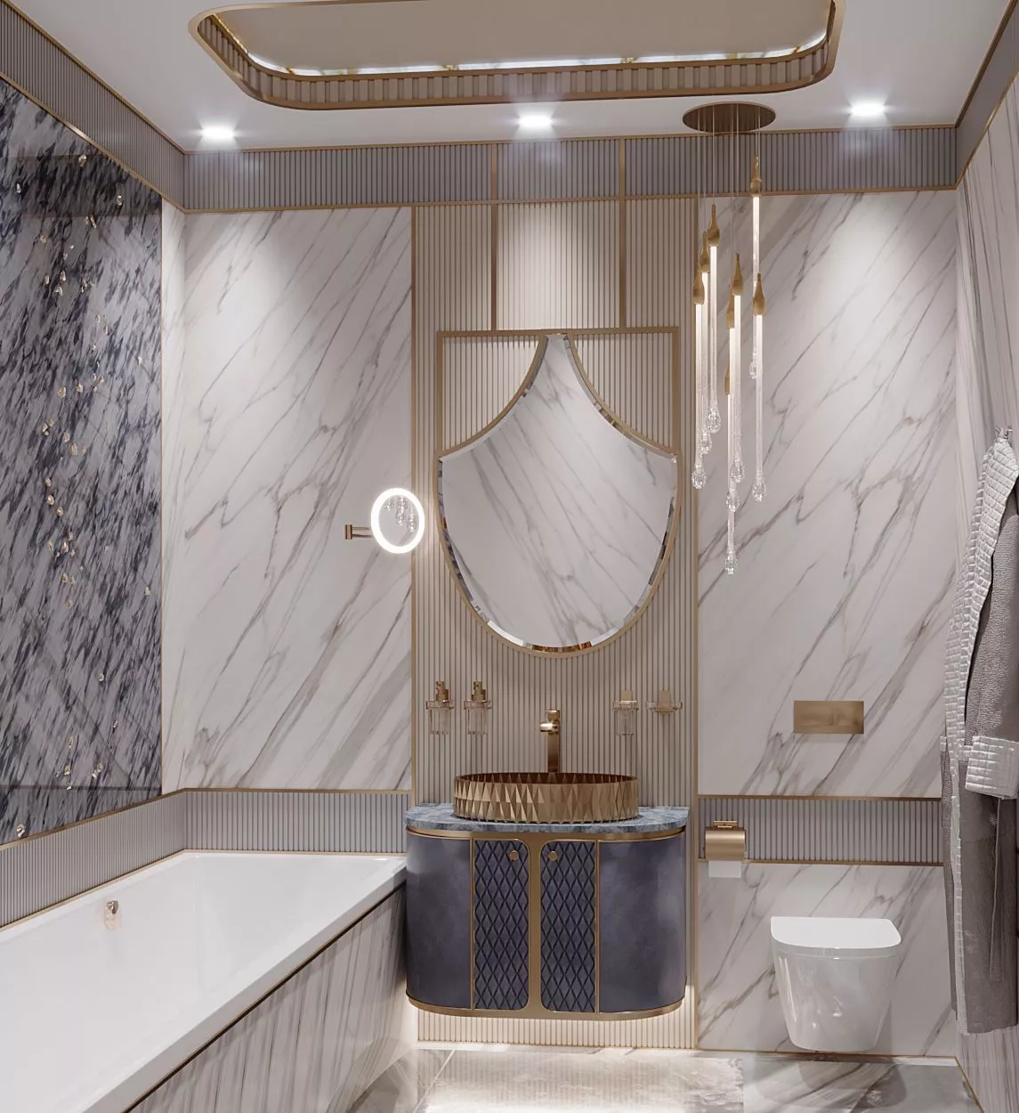 تصميم حمام مودرن وفاخر في الإمارات
