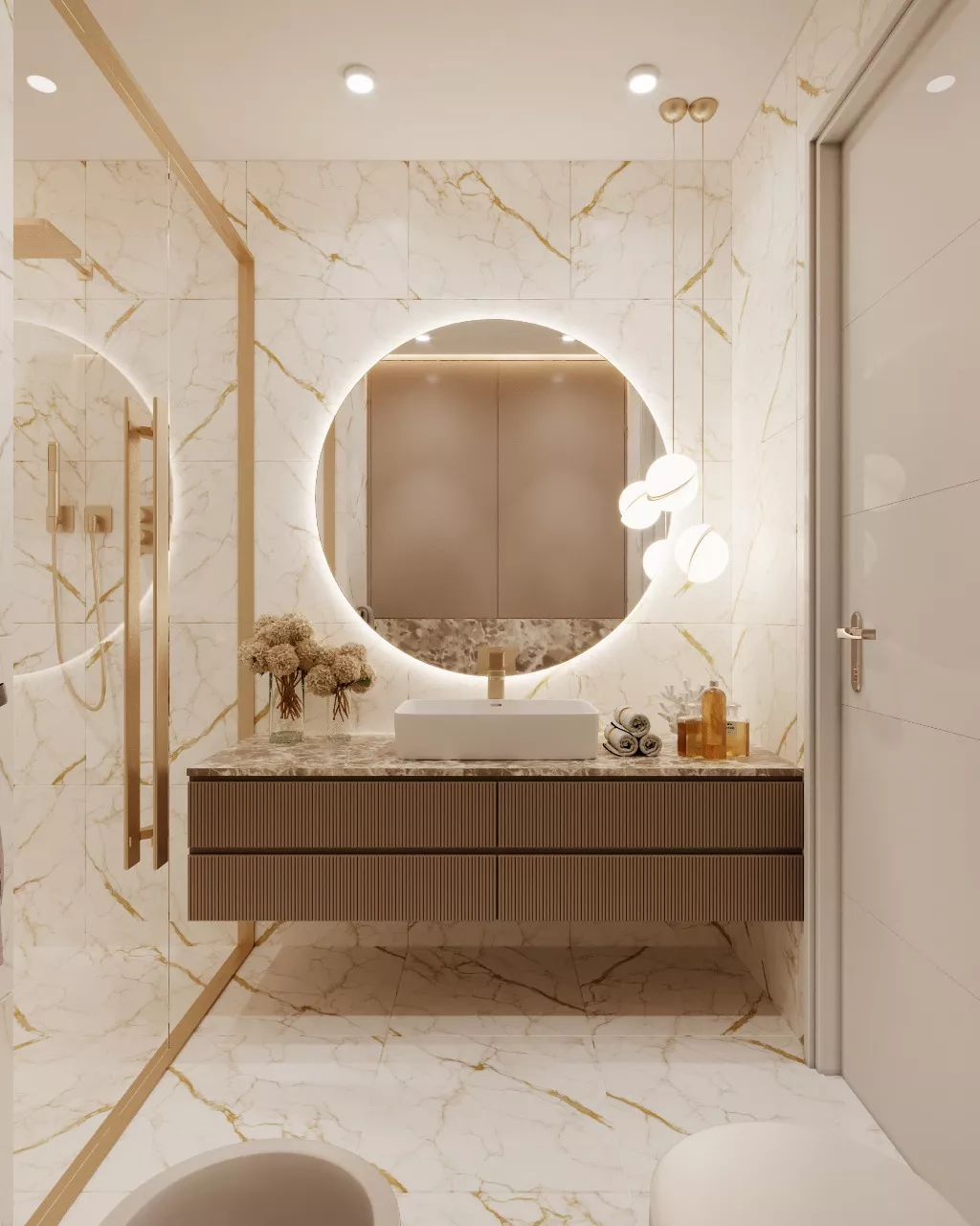 ارتقِ بحمامك مع تصميم داخلي منزلي فاخر