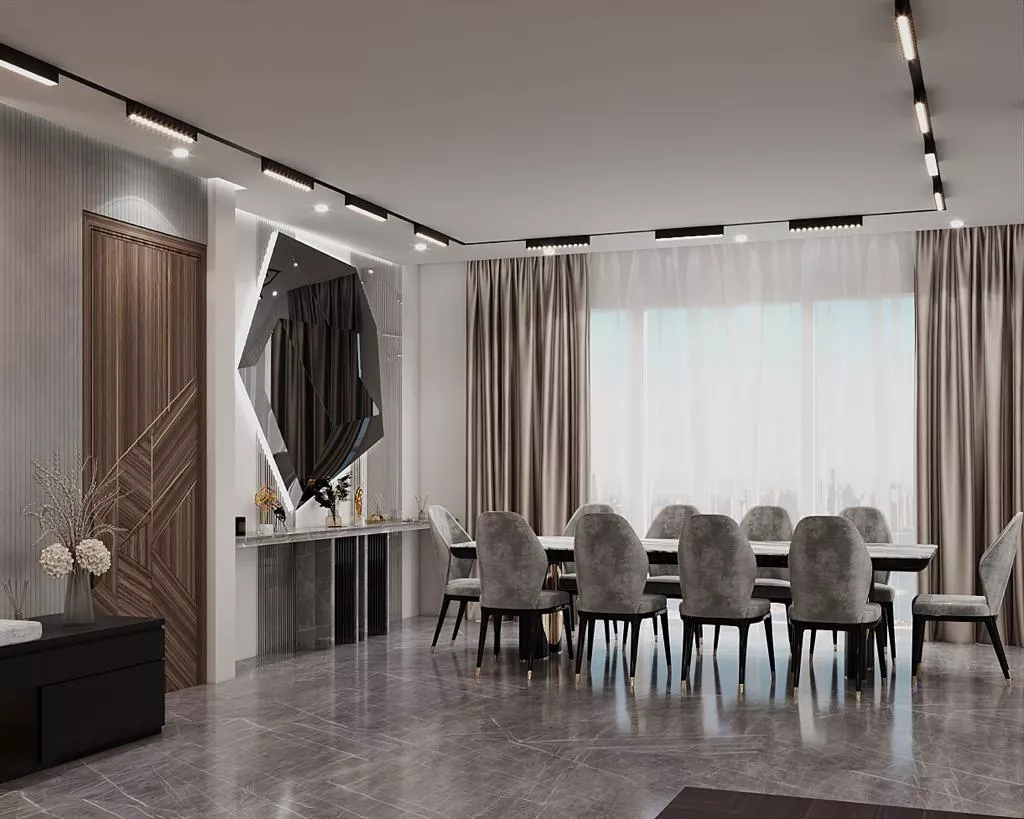 تصميمات داخلية استثنائية لغرف الطعام في دبي: ارتقِ بمساحتك