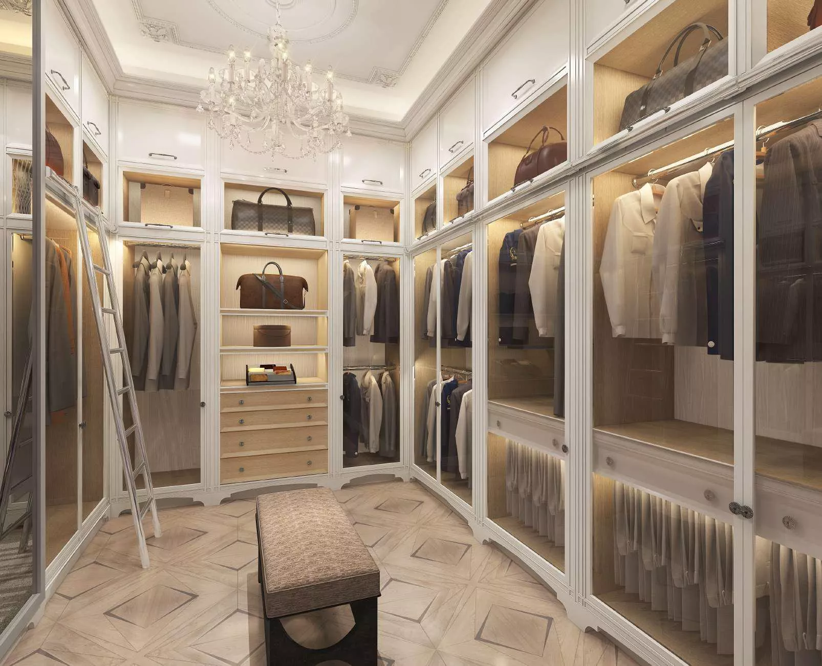 أفكار وتصاميم غرفة الملابس الفاخرة