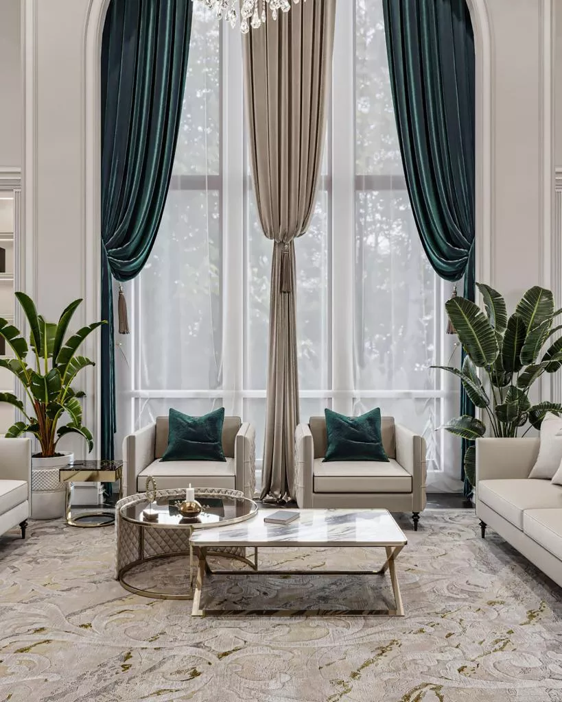 إتقان فن التصميم الداخلي الفخم بالأخضر