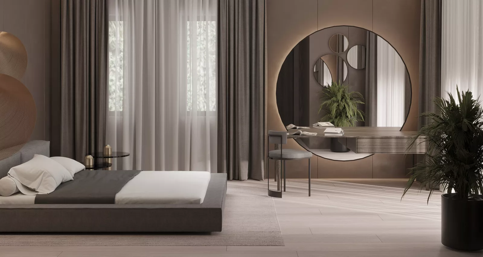 Styling Round Mirrors for Luxury Bedroom Interior Design
