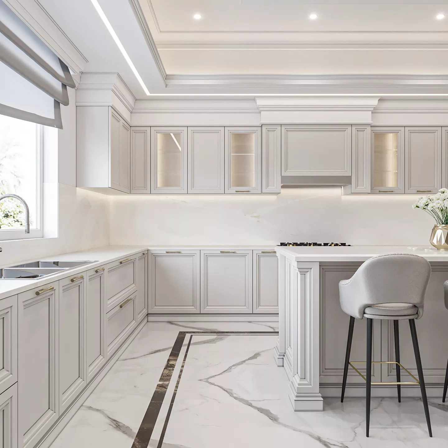 Tips in Decorating a White-themed Kitchen Interior Design