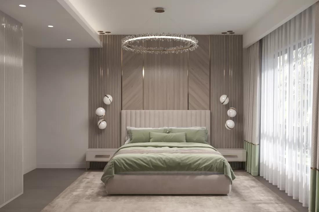 Pastel Green in Luxury Bedroom Interior Design