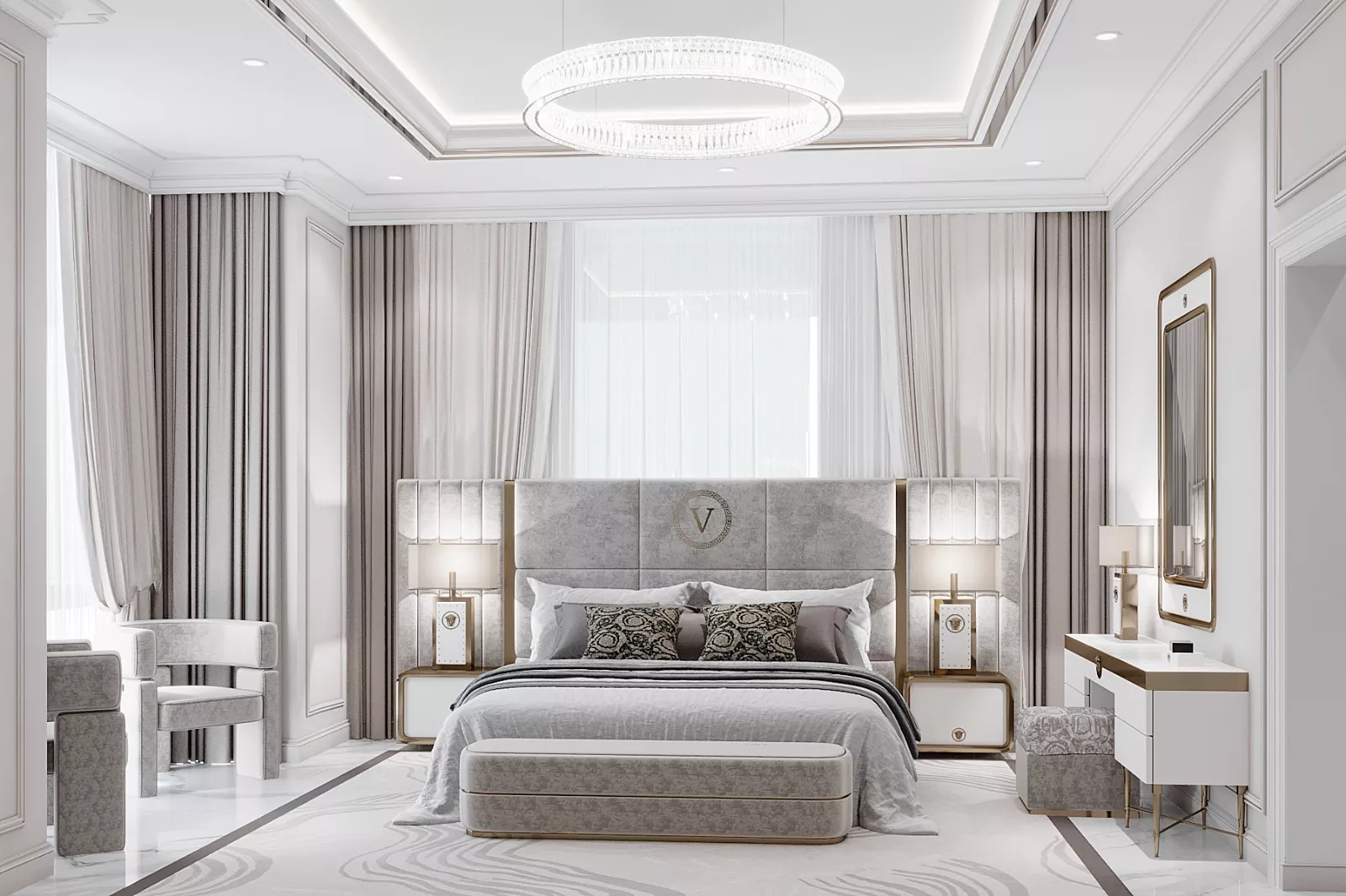 Designing a Bedroom Interior with Gold Accents
