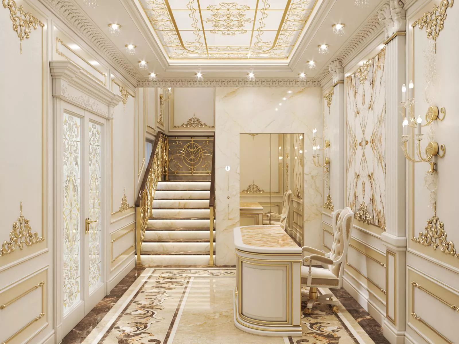 Luxury Hotel Reception Interior Design Curation