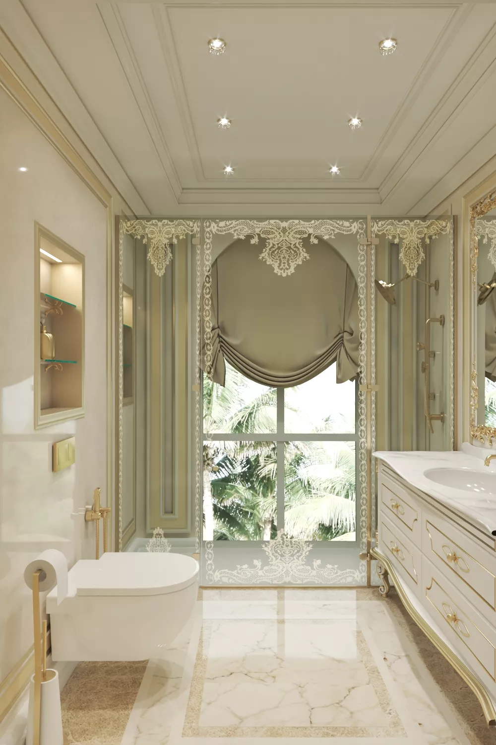 Proper Use of Patterns in Classic Bathroom Interior Design