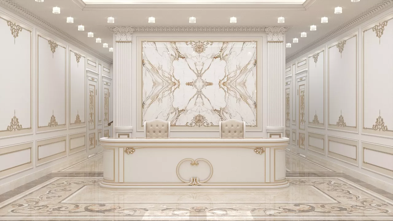 Classic Hotel Reception Interior Design by The Antonovich Group