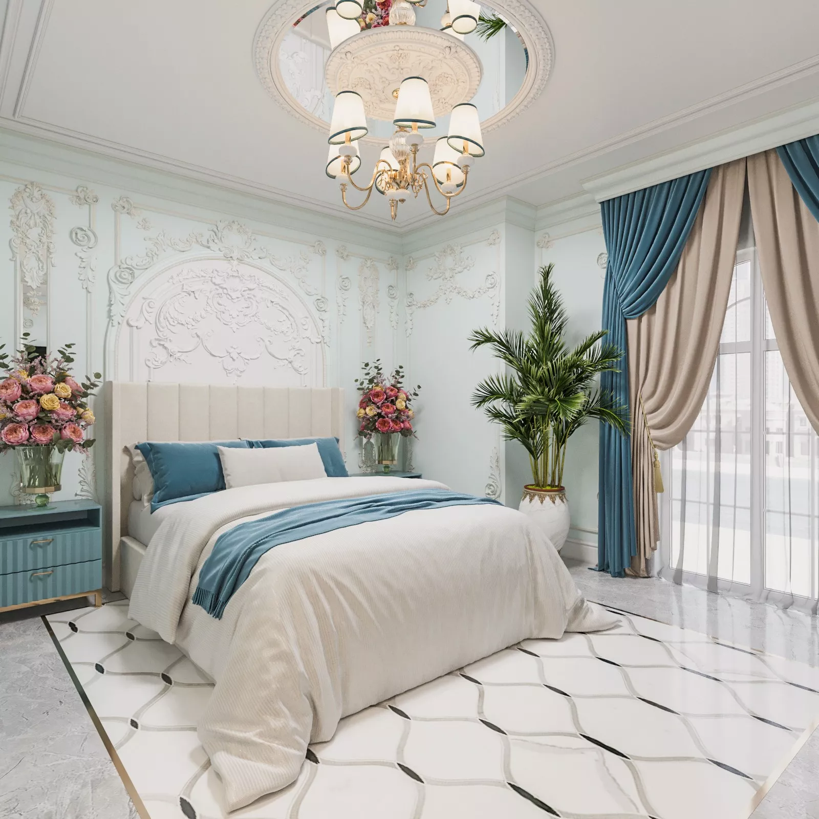 Classic Yet Modern Bedroom Interior in One