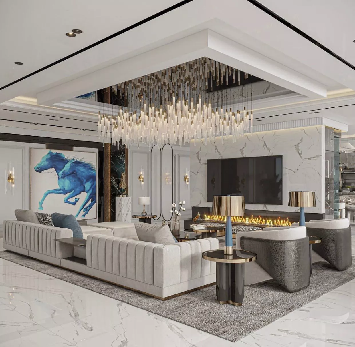 The Antonovich Group's Living Room Interior Designs in Dubai